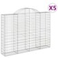 vidaXL Kaarevat kivikorit 5 kpl 200x30x140/160 cm galvanoitu rauta hinta ja tiedot | Aidat ja tarvikkeet | hobbyhall.fi