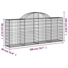 vidaXL Kaarevat kivikorit 13 kpl 200x30x80/100 cm galvanoitu rauta hinta ja tiedot | Aidat ja tarvikkeet | hobbyhall.fi