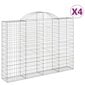 vidaXL Kaarevat kivikorit 4 kpl 200x30x140/160 cm galvanoitu rauta hinta ja tiedot | Aidat ja tarvikkeet | hobbyhall.fi