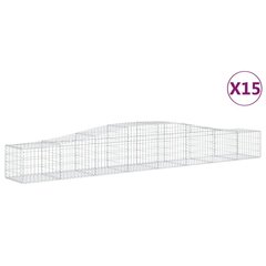 vidaXL Kaarevat kivikorit 15 kpl 400x50x40/60 cm galvanoitu rauta hinta ja tiedot | Aidat ja tarvikkeet | hobbyhall.fi