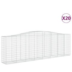 vidaXL Kaarevat kivikorit 20 kpl 400x50x120/140 cm galvanoitu rauta hinta ja tiedot | Aidat ja tarvikkeet | hobbyhall.fi