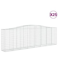 vidaXL Kaarevat kivikorit 25 kpl 400x50x120/140 cm galvanoitu rauta hinta ja tiedot | Aidat ja tarvikkeet | hobbyhall.fi