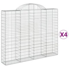 vidaXL Kaarevat kivikorit 4 kpl 200x30x160/180 cm galvanoitu rauta hinta ja tiedot | Aidat ja tarvikkeet | hobbyhall.fi