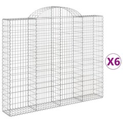 vidaXL Kaarevat kivikorit 6 kpl 200x30x160/180 cm galvanoitu rauta hinta ja tiedot | Aidat ja tarvikkeet | hobbyhall.fi