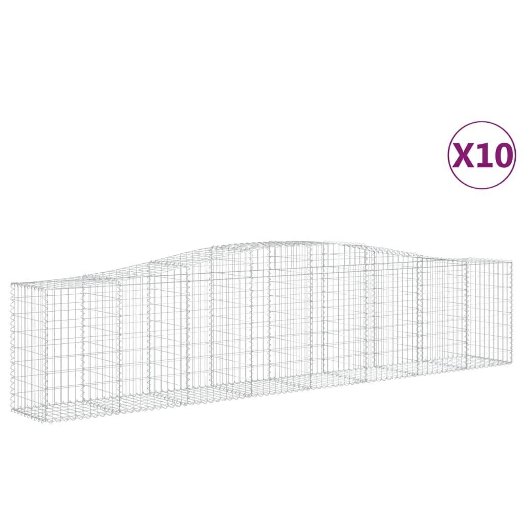 vidaXL Kaarevat kivikorit 10 kpl 400x50x80/100 cm galvanoitu rauta hinta ja tiedot | Aidat ja tarvikkeet | hobbyhall.fi