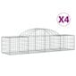 vidaXL Kaarevat kivikorit 4 kpl 200x50x40/60 cm galvanoitu rauta hinta ja tiedot | Aidat ja tarvikkeet | hobbyhall.fi