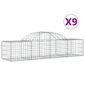 vidaXL Kaarevat kivikorit 9 kpl 200x50x40/60 cm galvanoitu rauta hinta ja tiedot | Aidat ja tarvikkeet | hobbyhall.fi