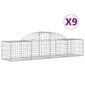 vidaXL Kaarevat kivikorit 9 kpl 200x50x40/60 cm galvanoitu rauta hinta ja tiedot | Aidat ja tarvikkeet | hobbyhall.fi