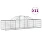 vidaXL Kaarevat kivikorit 11 kpl 200x50x40/60 cm galvanoitu rauta hinta ja tiedot | Aidat ja tarvikkeet | hobbyhall.fi