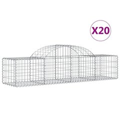 vidaXL Kaarevat kivikorit 20 kpl 200x50x40/60 cm galvanoitu rauta hinta ja tiedot | Aidat ja tarvikkeet | hobbyhall.fi