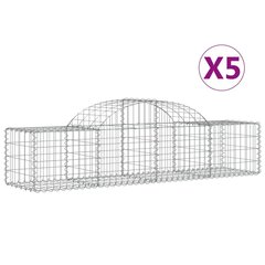 vidaXL Kaarevat kivikorit 5 kpl 200x50x40/60 cm galvanoitu rauta hinta ja tiedot | Aidat ja tarvikkeet | hobbyhall.fi