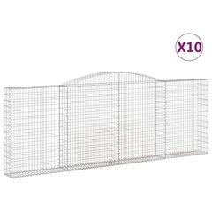 vidaXL Kaarevat kivikorit 10 kpl 400x30x140/160 cm galvanoitu rauta hinta ja tiedot | Aidat ja tarvikkeet | hobbyhall.fi