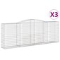 vidaXL Kaarevat kivikorit 3 kpl 400x50x140/160 cm galvanoitu rauta hinta ja tiedot | Aidat ja tarvikkeet | hobbyhall.fi