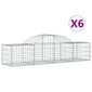 vidaXL Kaarevat kivikorit 6 kpl 200x50x40/60 cm galvanoitu rauta hinta ja tiedot | Aidat ja tarvikkeet | hobbyhall.fi