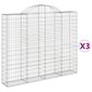 vidaXL Kaarevat kivikorit 3 kpl 200x30x160/180 cm galvanoitu rauta hinta ja tiedot | Aidat ja tarvikkeet | hobbyhall.fi