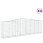 vidaXL Kaarevat kivikorit 4 kpl 400x50x120/140 cm galvanoitu rauta hinta ja tiedot | Aidat ja tarvikkeet | hobbyhall.fi