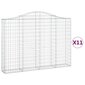 vidaXL Kaarevat kivikorit 11 kpl 200x30x140/160 cm galvanoitu rauta hinta ja tiedot | Aidat ja tarvikkeet | hobbyhall.fi