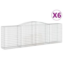 vidaXL Kaarevat kivikorit 6 kpl 400x50x120/140 cm galvanoitu rauta hinta ja tiedot | Aidat ja tarvikkeet | hobbyhall.fi