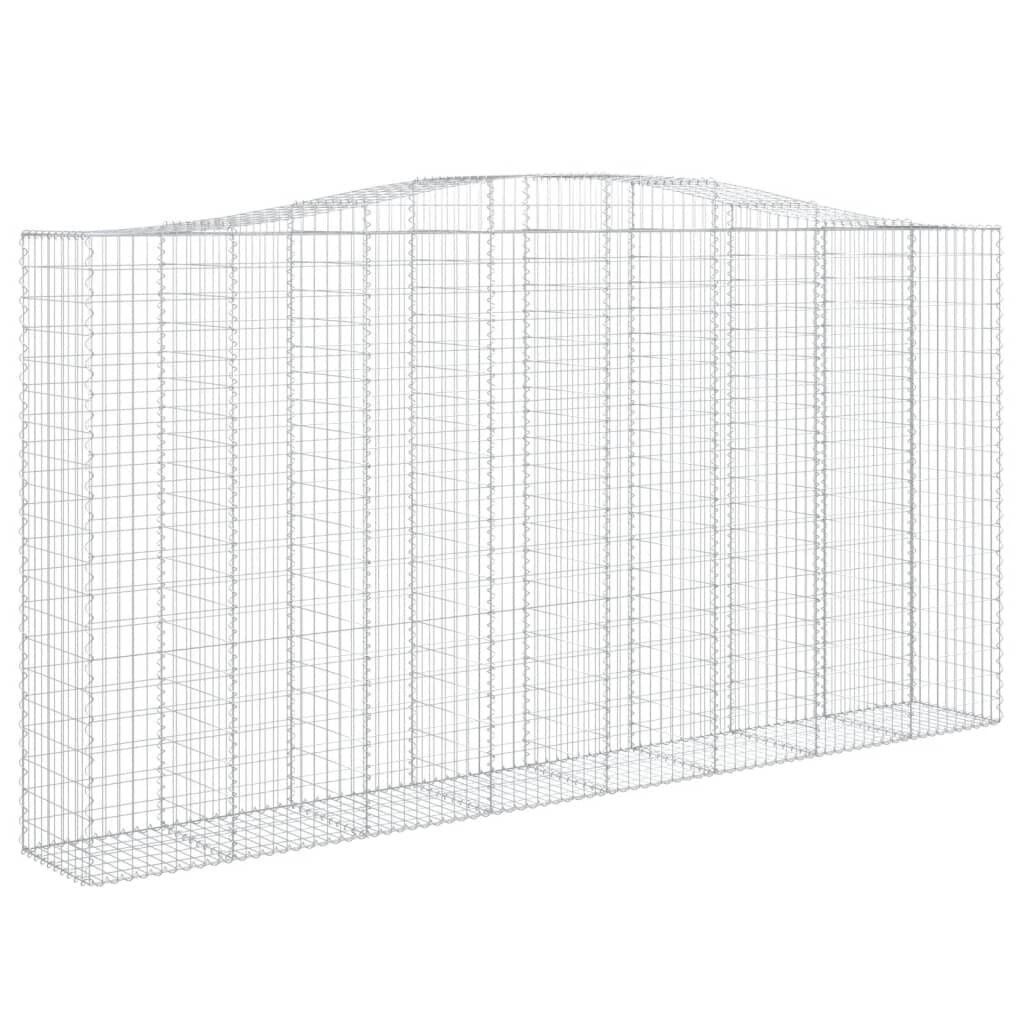 vidaXL Kaarevat kivikorit 2 kpl 400x50x200/220 cm galvanoitu rauta hinta ja tiedot | Aidat ja tarvikkeet | hobbyhall.fi