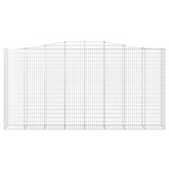 vidaXL Kaarevat kivikorit 2 kpl 400x50x200/220 cm galvanoitu rauta hinta ja tiedot | Aidat ja tarvikkeet | hobbyhall.fi