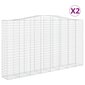 vidaXL Kaarevat kivikorit 2 kpl 400x50x220/240 cm galvanoitu rauta hinta ja tiedot | Aidat ja tarvikkeet | hobbyhall.fi