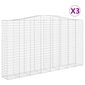 vidaXL Kaarevat kivikorit 3 kpl 400x50x220/240 cm galvanoitu rauta hinta ja tiedot | Aidat ja tarvikkeet | hobbyhall.fi