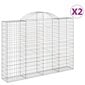 vidaXL Kaarevat kivikorit 2 kpl 200x30x140/160 cm galvanoitu rauta hinta ja tiedot | Aidat ja tarvikkeet | hobbyhall.fi