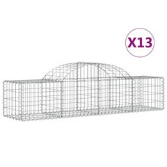 vidaXL Kaarevat kivikorit 13 kpl 200x50x40/60 cm galvanoitu rauta hinta ja tiedot | Aidat ja tarvikkeet | hobbyhall.fi