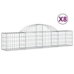 vidaXL Kaarevat kivikorit 8 kpl 200x30x40/60 cm galvanoitu rauta hinta ja tiedot | Aidat ja tarvikkeet | hobbyhall.fi