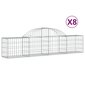 vidaXL Kaarevat kivikorit 8 kpl 200x30x40/60 cm galvanoitu rauta hinta ja tiedot | Aidat ja tarvikkeet | hobbyhall.fi