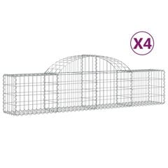 vidaXL Kaarevat kivikorit 4 kpl 200x30x40/60 cm galvanoitu rauta hinta ja tiedot | Aidat ja tarvikkeet | hobbyhall.fi