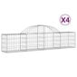 vidaXL Kaarevat kivikorit 4 kpl 200x30x40/60 cm galvanoitu rauta hinta ja tiedot | Aidat ja tarvikkeet | hobbyhall.fi