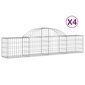 vidaXL Kaarevat kivikorit 4 kpl 200x30x40/60 cm galvanoitu rauta hinta ja tiedot | Aidat ja tarvikkeet | hobbyhall.fi