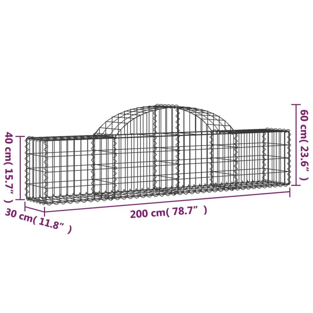 vidaXL Kaarevat kivikorit 5 kpl 200x30x40/60 cm galvanoitu rauta hinta ja tiedot | Aidat ja tarvikkeet | hobbyhall.fi