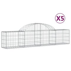 vidaXL Kaarevat kivikorit 5 kpl 200x30x40/60 cm galvanoitu rauta hinta ja tiedot | Aidat ja tarvikkeet | hobbyhall.fi