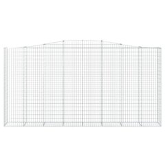 vidaXL Kaarevat kivikorit 4 kpl 400x50x200/220 cm galvanoitu rauta hinta ja tiedot | Aidat ja tarvikkeet | hobbyhall.fi