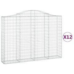 vidaXL Kaarevat kivikorit 12 kpl 200x30x140/160 cm galvanoitu rauta hinta ja tiedot | Aidat ja tarvikkeet | hobbyhall.fi