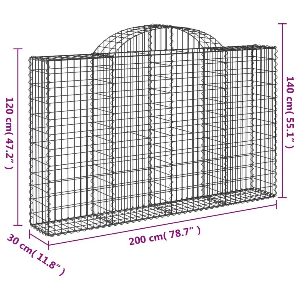 vidaXL Kaarevat kivikorit 12 kpl 200x30x120/140 cm galvanoitu rauta hinta ja tiedot | Aidat ja tarvikkeet | hobbyhall.fi