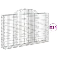 vidaXL Kaarevat kivikorit 14 kpl 200x30x120/140 cm galvanoitu rauta hinta ja tiedot | Aidat ja tarvikkeet | hobbyhall.fi