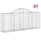 vidaXL Kaarevat kivikorit 7 kpl 200x30x80/100 cm galvanoitu rauta hinta ja tiedot | Aidat ja tarvikkeet | hobbyhall.fi