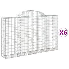 vidaXL Kaarevat kivikorit 6 kpl 200x30x120/140 cm galvanoitu rauta hinta ja tiedot | Aidat ja tarvikkeet | hobbyhall.fi