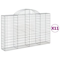 vidaXL Kaarevat kivikorit 11 kpl 200x30x120/140 cm galvanoitu rauta hinta ja tiedot | Aidat ja tarvikkeet | hobbyhall.fi