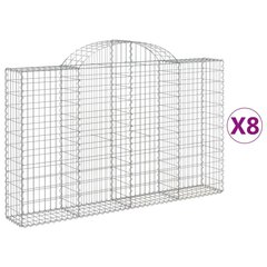 vidaXL Kaarevat kivikorit 8 kpl 200x30x120/140 cm galvanoitu rauta hinta ja tiedot | Aidat ja tarvikkeet | hobbyhall.fi