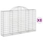 vidaXL Kaarevat kivikorit 8 kpl 200x30x120/140 cm galvanoitu rauta hinta ja tiedot | Aidat ja tarvikkeet | hobbyhall.fi