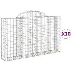 vidaXL Kaarevat kivikorit 10 kpl 200x30x120/140 cm galvanoitu rauta hinta ja tiedot | Aidat ja tarvikkeet | hobbyhall.fi