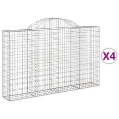 vidaXL Kaarevat kivikorit 4 kpl 200x30x120/140 cm galvanoitu rauta hinta ja tiedot | Aidat ja tarvikkeet | hobbyhall.fi