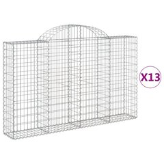 vidaXL Kaarevat kivikorit 13 kpl 200x30x120/140 cm galvanoitu rauta hinta ja tiedot | Aidat ja tarvikkeet | hobbyhall.fi