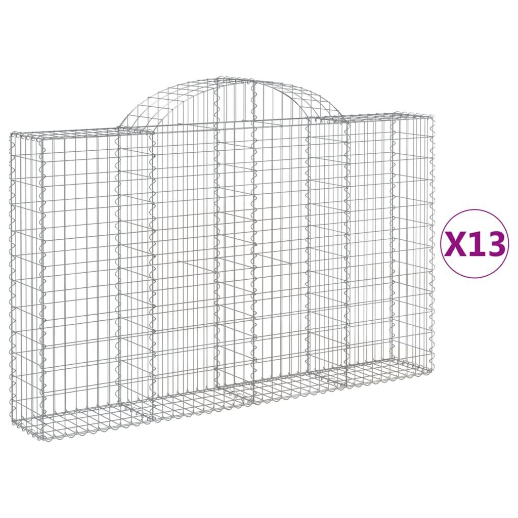 vidaXL Kaarevat kivikorit 13 kpl 200x30x120/140 cm galvanoitu rauta hinta ja tiedot | Aidat ja tarvikkeet | hobbyhall.fi