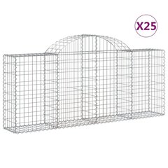 vidaXL Kaarevat kivikorit 25 kpl 200x30x80/100 cm galvanoitu rauta hinta ja tiedot | Aidat ja tarvikkeet | hobbyhall.fi