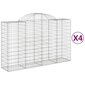 vidaXL Kaarevat kivikorit 4 kpl 200x50x120/140 cm galvanoitu rauta hinta ja tiedot | Aidat ja tarvikkeet | hobbyhall.fi